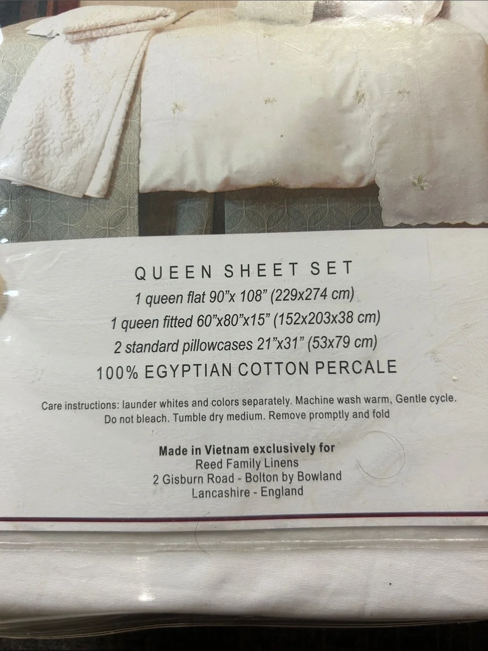 Hand-Embroidered White & Light Blue Queen Sheet Set